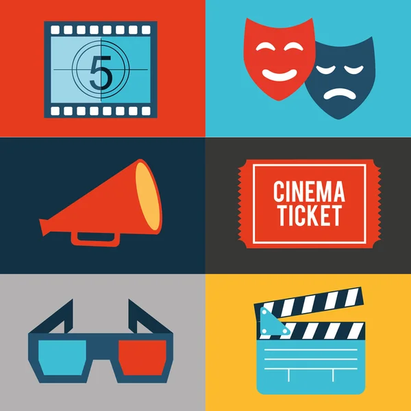 Cine entretenimiento icono plano — Vector de stock