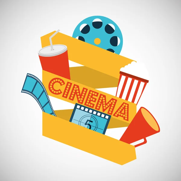Επίπεδη εικονίδιο ψυχαγωγία σινεμά — Διανυσματικό Αρχείο