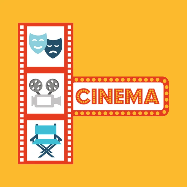 Cinema underhållning flat ikonen — Stock vektor