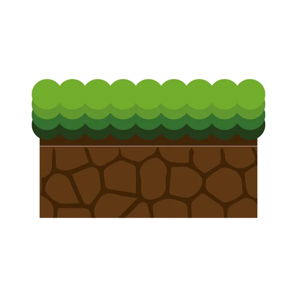 Marken lera block med gräs — Stock vektor