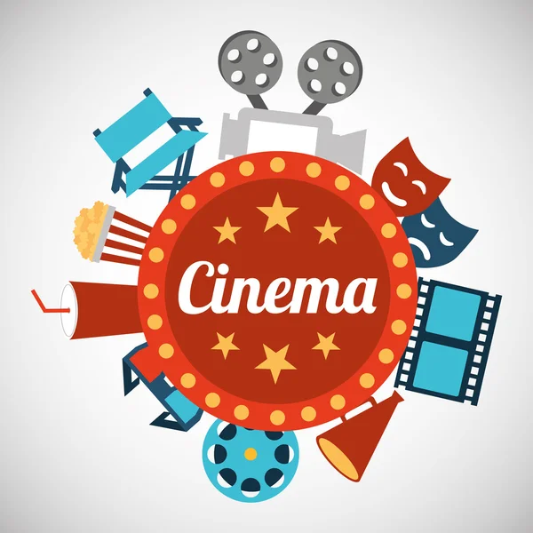 Cinéma divertissement plat icône — Image vectorielle