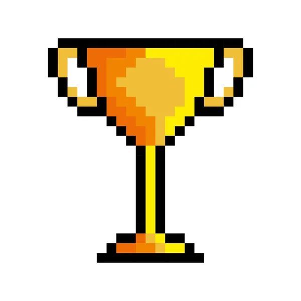 Trophy pixel game figure — Stock Vector