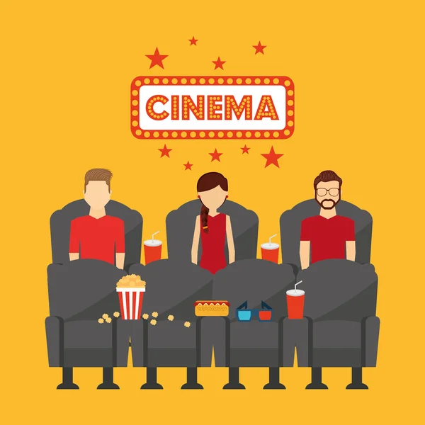 Kino zábavy ploché ikony — Stockový vektor