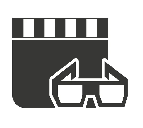 Clapperboard con icono de cine — Archivo Imágenes Vectoriales