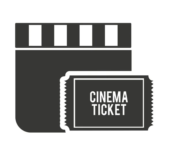 Filmklapper met cinema pictogram — Stockvector