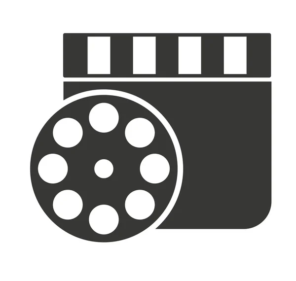 Clapperboard con icono de cine — Vector de stock