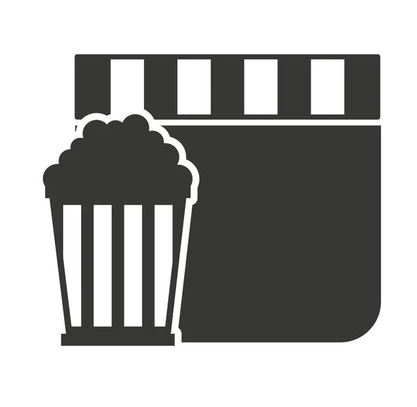 Clapperboard con icono de cine — Vector de stock