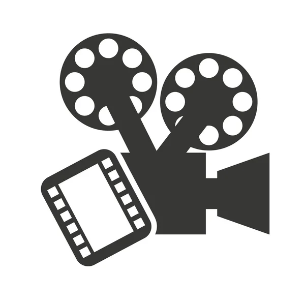 Câmera de vídeo com ícone de cinema — Vetor de Stock