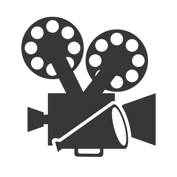 Caméra vidéo avec icône cinéma — Image vectorielle