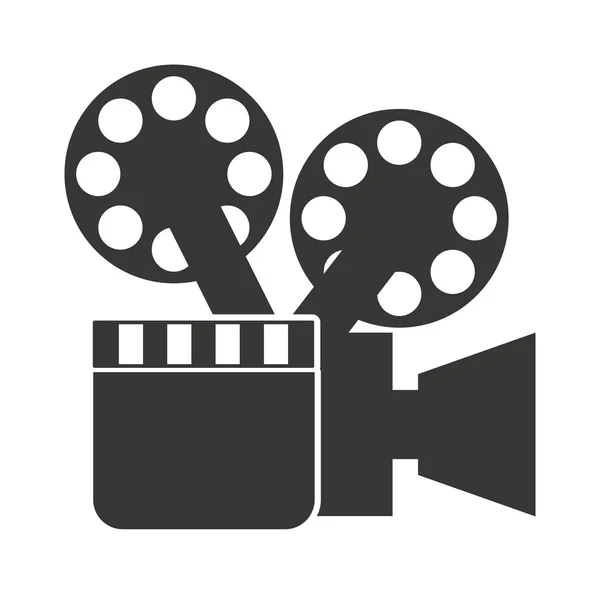 Cámara de vídeo con icono de cine — Vector de stock