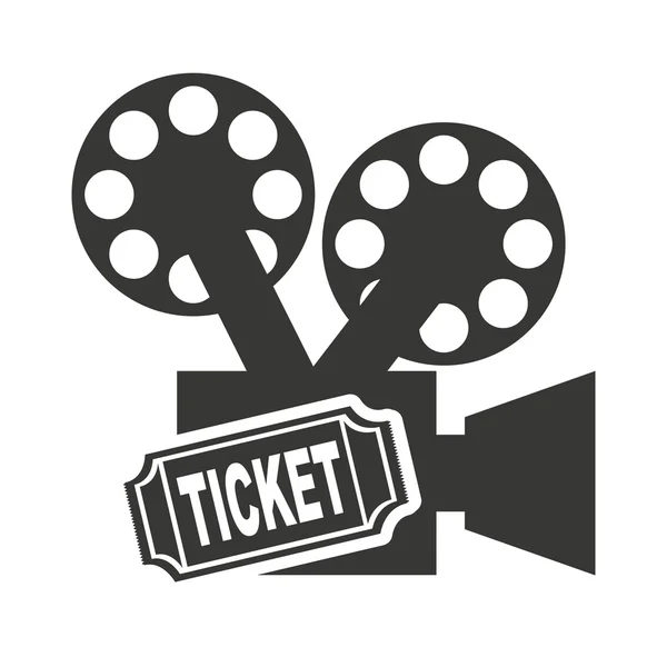 Cámara de vídeo con icono de cine — Vector de stock