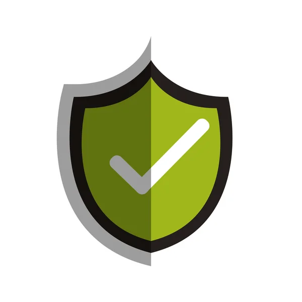 Bouclier vert de sécurité — Image vectorielle