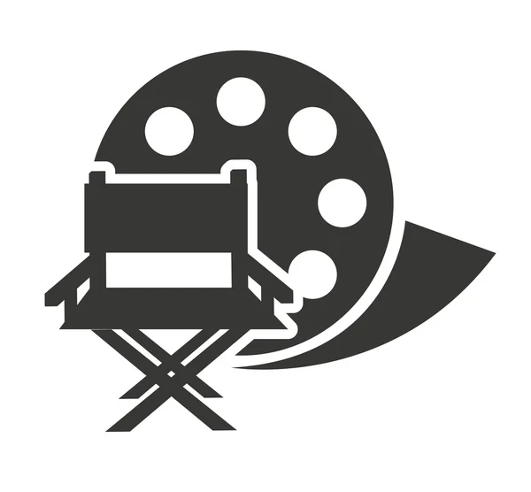 Bande de bobine avec icône de cinéma — Image vectorielle
