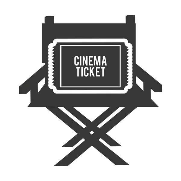 Silla de director con icono de cine — Vector de stock