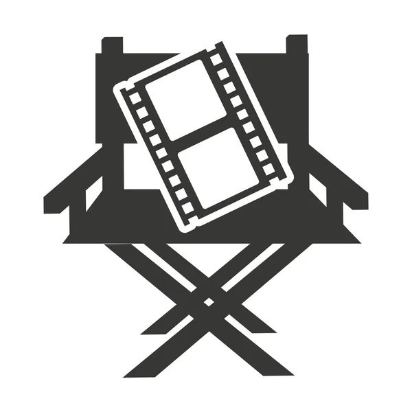 Silla de director con icono de cine — Vector de stock