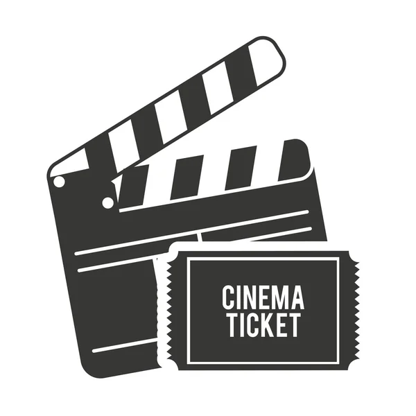 Clapperboard com ícone de cinema — Vetor de Stock