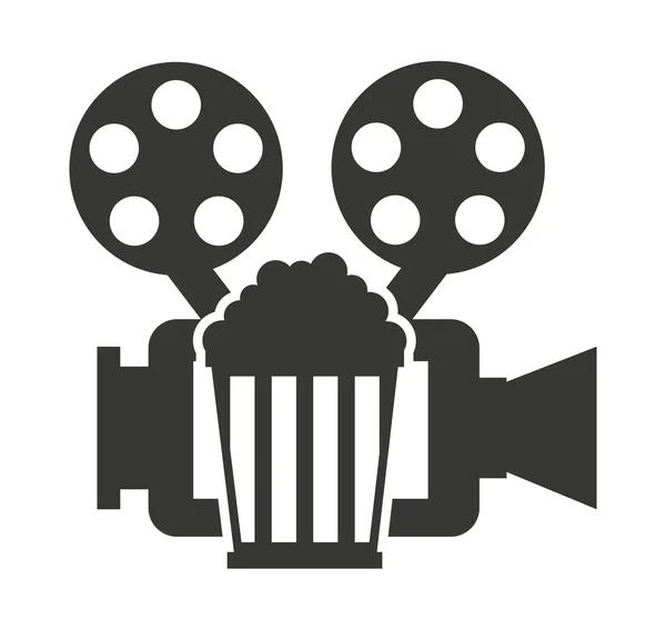 Cámara de vídeo con icono de cine — Vector de stock