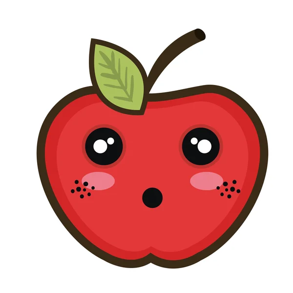 Kawaii dessin animé pomme — Image vectorielle