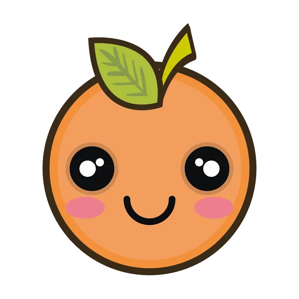 Kawaii tecknad orange frukt — Stock vektor