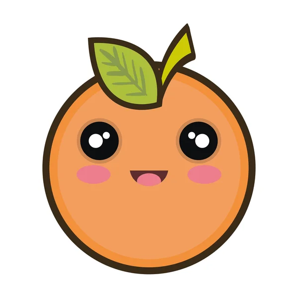 Kawaii dessin animé orange fruit — Image vectorielle