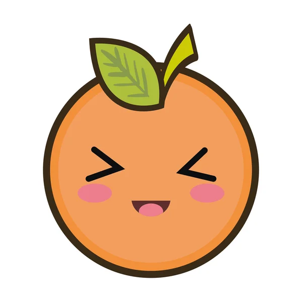 Kartun kawaii buah oranye - Stok Vektor