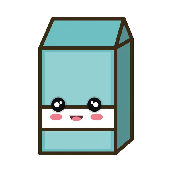 Caixa de leite de desenhos animados kawaii —  Vetores de Stock