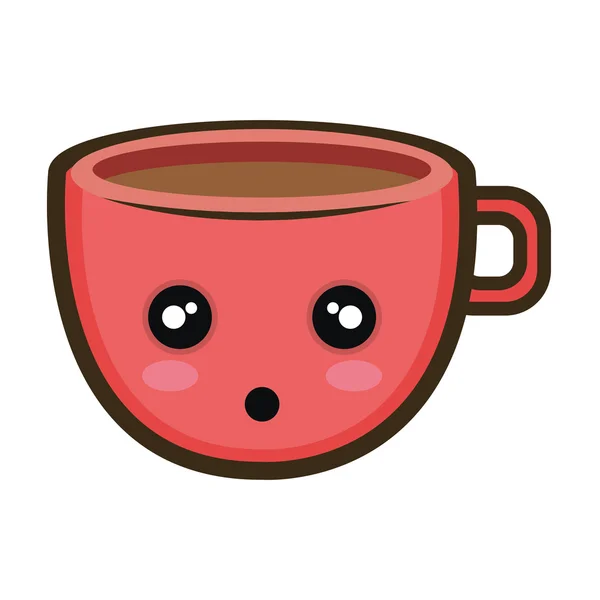Kawaii desenho animado xícara de café —  Vetores de Stock