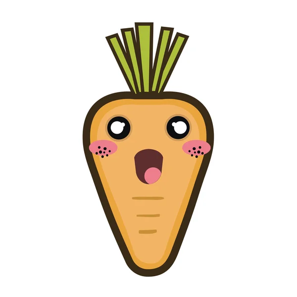 Карикатурная морковка кавайи — стоковый вектор