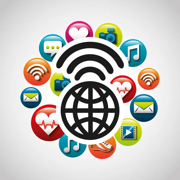 Icone del segnale di connessione wifi — Vettoriale Stock