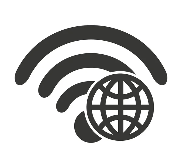 Sinal de ondas wifi com ícone —  Vetores de Stock