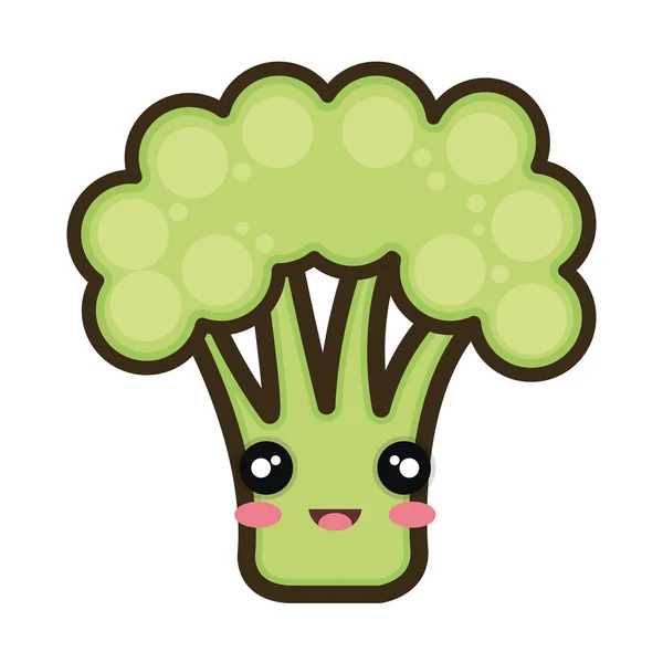 Kawaii cartoon broccoli — стоковый вектор
