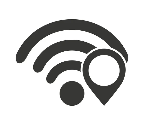 Σήμα WiFi κύματα με το εικονίδιο — Διανυσματικό Αρχείο