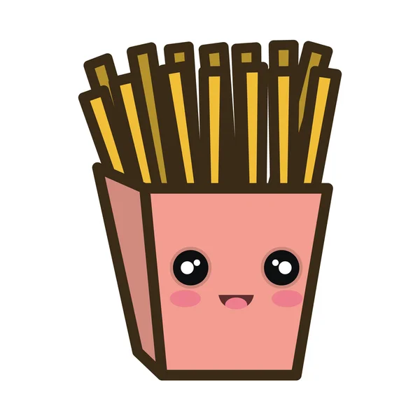 Kawaii dibujos animados papas fritas — Vector de stock