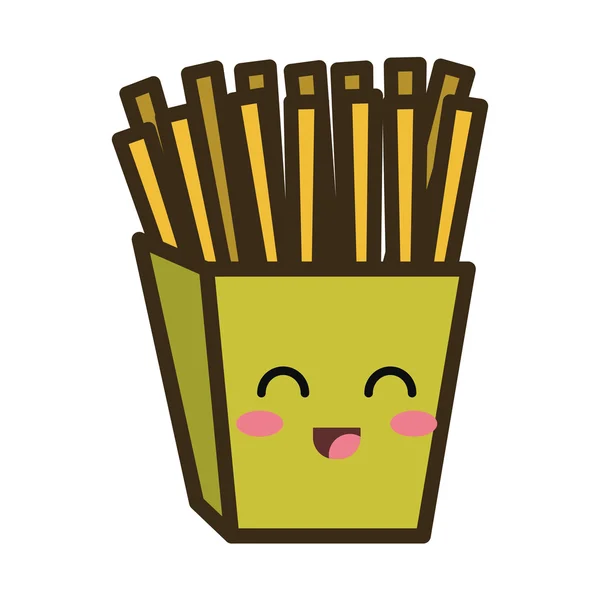 Kawaii desenhos animados batatas fritas —  Vetores de Stock