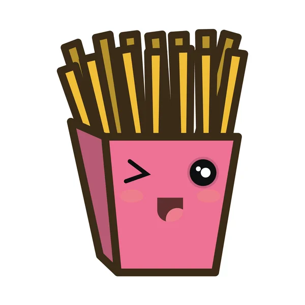 Kawaii cartoon french fries — Stock Vector