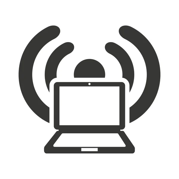 WiFi signaal van de golven met pictogram — Stockvector