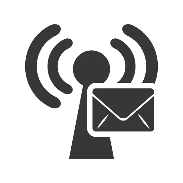 Σήμα WiFi κύματα με το εικονίδιο — Διανυσματικό Αρχείο