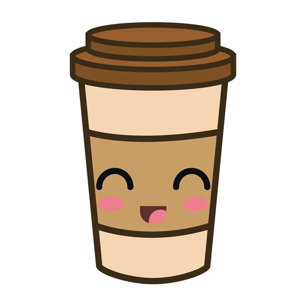 Kawaii cartoon coffee portable cup Stock Vector Image by ©yupiramos  #122949828