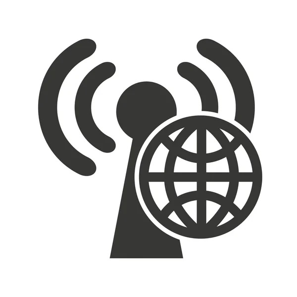 Wifi Wellen Signal mit Symbol — Stockvektor