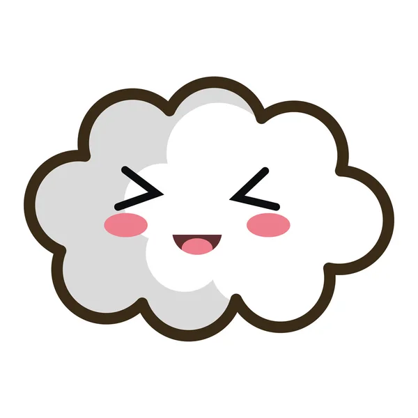 Kawaii cartoon white cloud — Stock Vector