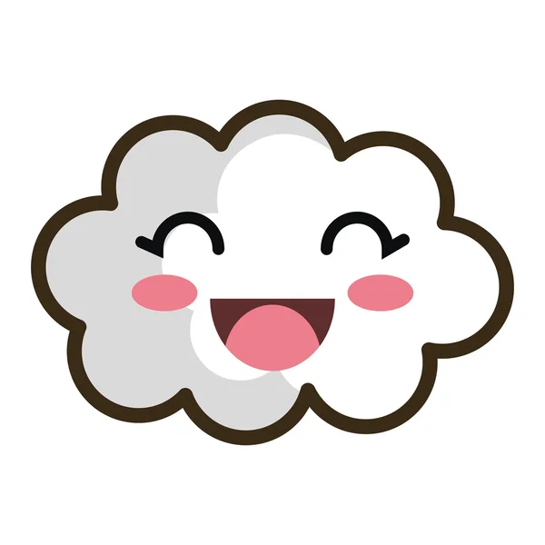 Kawaii tecknad white cloud — Stock vektor