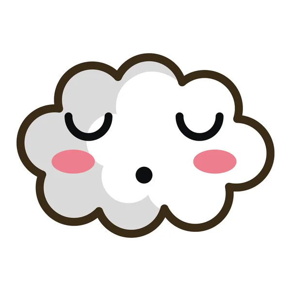 Kawaii dibujos animados nube blanca — Vector de stock