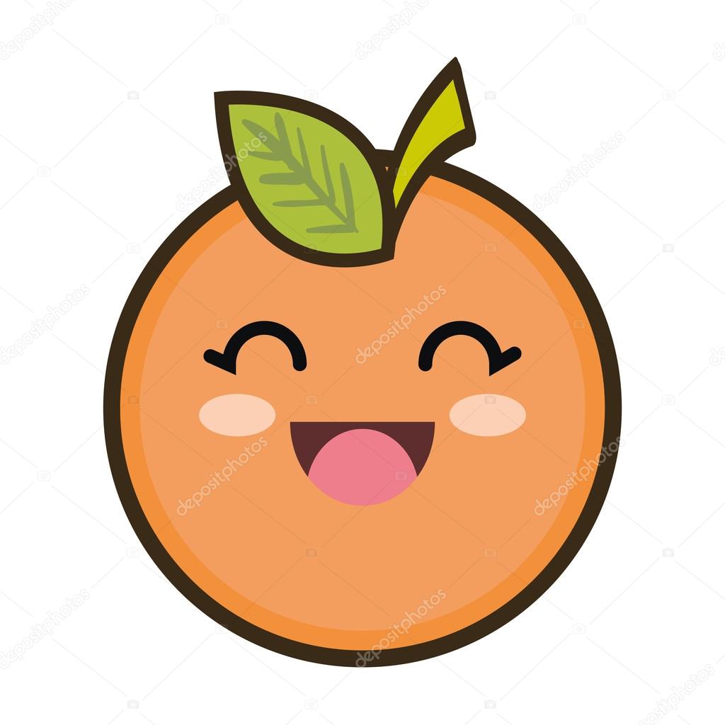 kawaii cartoon orange fruit