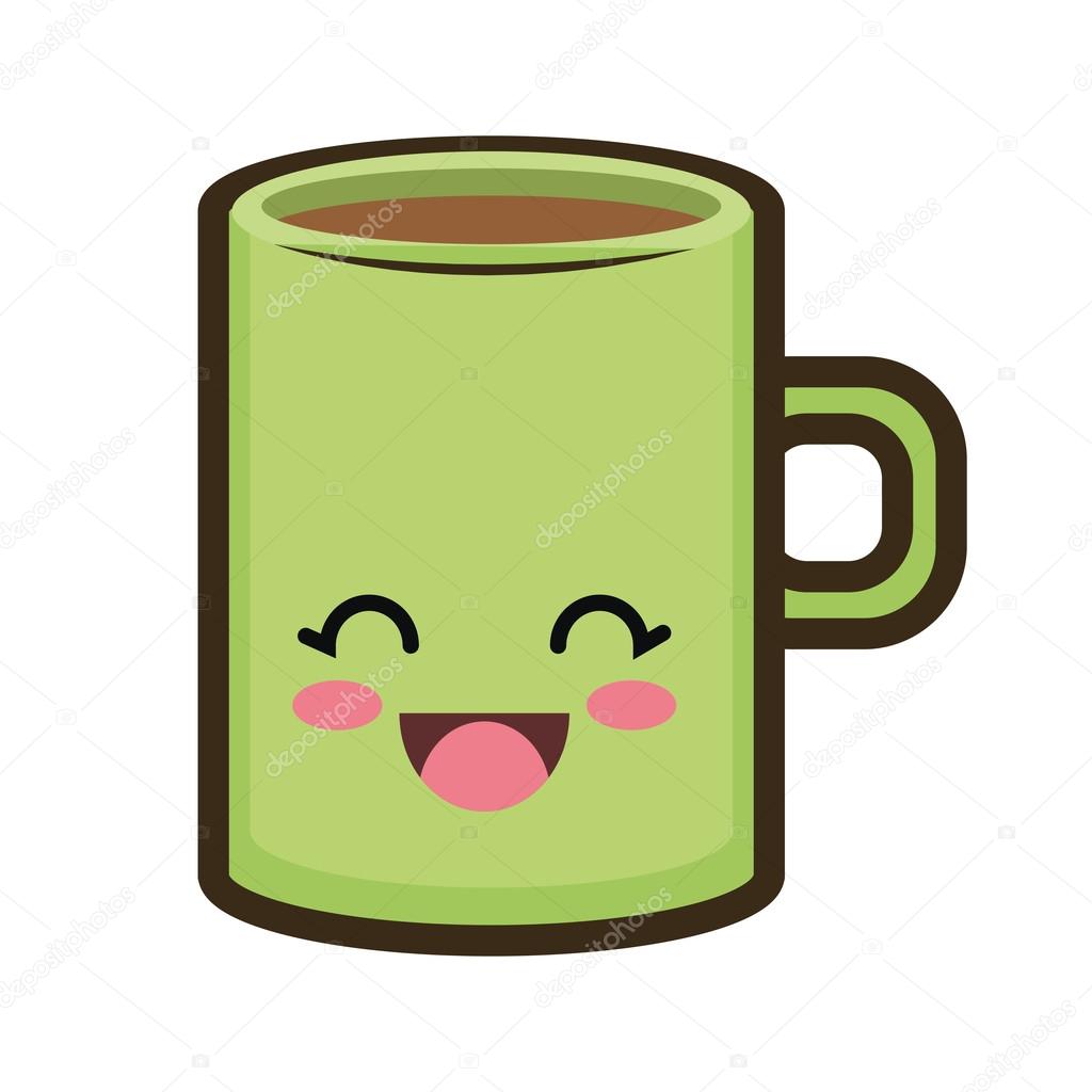 kawaii cartoon coffee mug