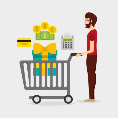 alışveriş kişi avatar düz simgeler