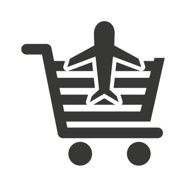 izole ticari simgesiyle alışveriş sepeti