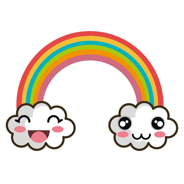 Kawaii cartoon regenbogen — Stockvektor