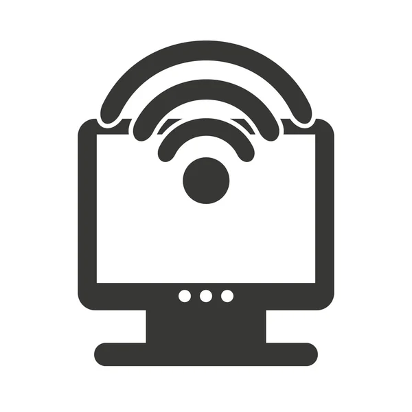 Wi-Fi волны сигнал с иконкой — стоковый вектор