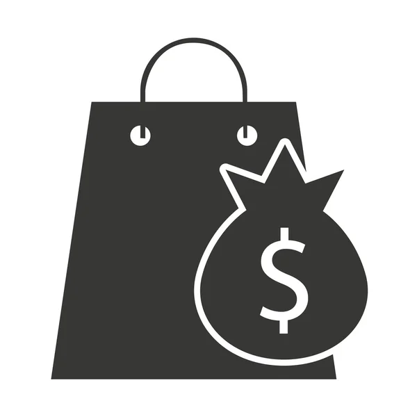 商業の分離アイコン付きショッピング バッグ — ストックベクタ