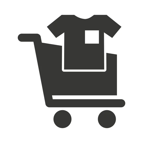 购物车购物与孤立的商业图标 — 图库矢量图片